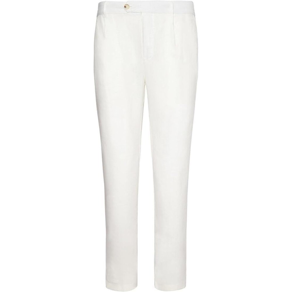 ONIA Pants Mens Size 40 White Linen Tapered Pleated Trouser $275